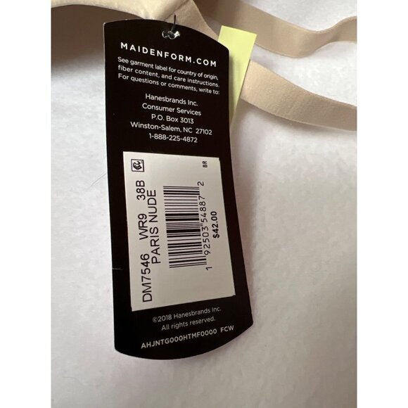 NEW! Maidenform Wireless Convertible Straps Paris Nude Beige Bra Women's Size 38 - Picture 4 of 5